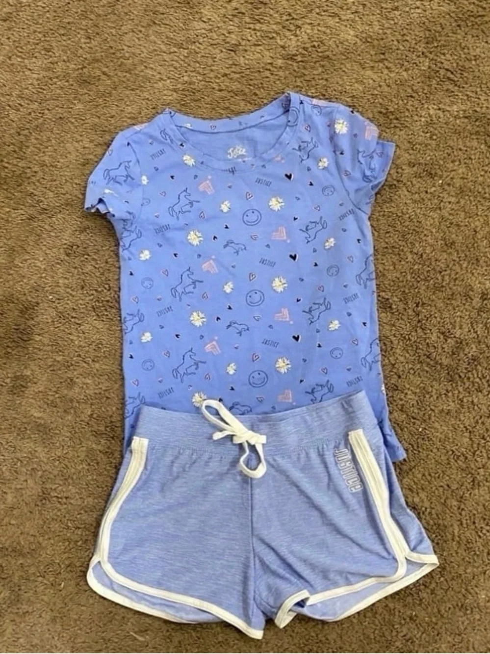 Girls Justice unicorn/flower outfit size 10/12
